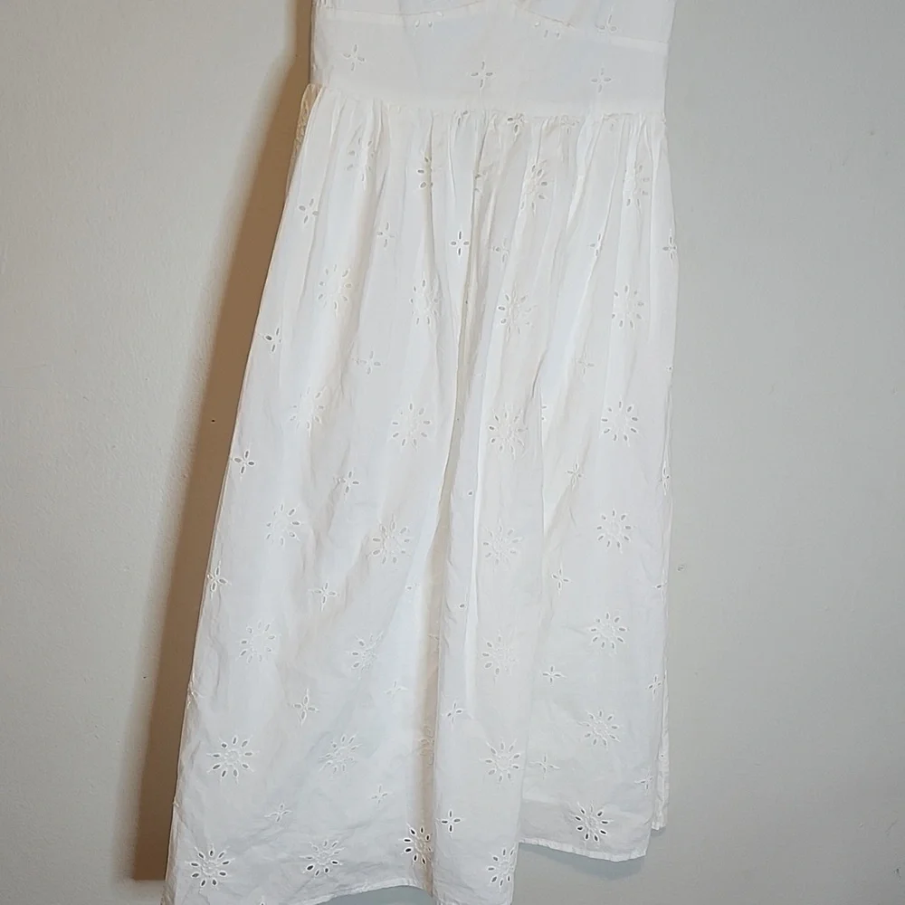J. Crew White Eyelet Midi Dress